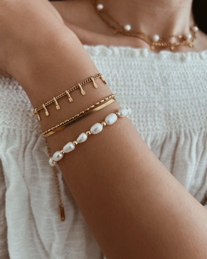 Gilded Freshwater Pearl Bracelet