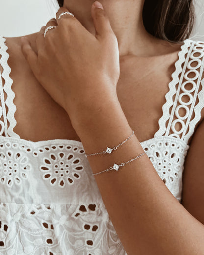 Zirconia Solitaire Bracelet Sterling Silver