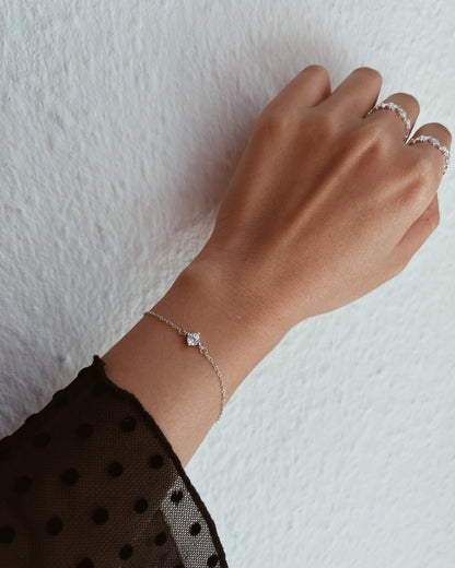 Zirconia Solitaire Bracelet Sterling Silver