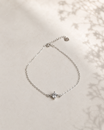 Zirconia Solitaire Bracelet Sterling Silver