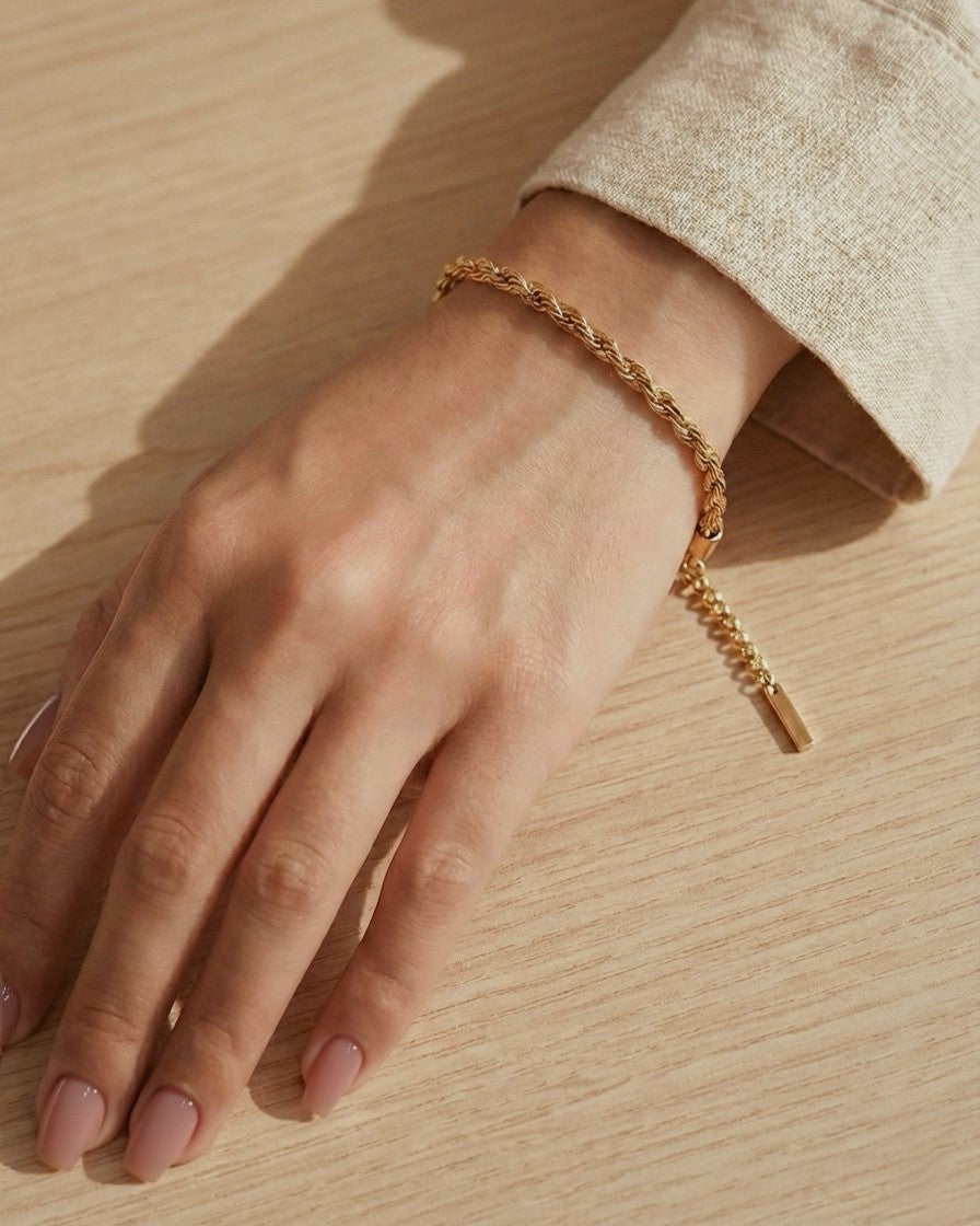 Twisted Rope Chain Bracelet Waterproof