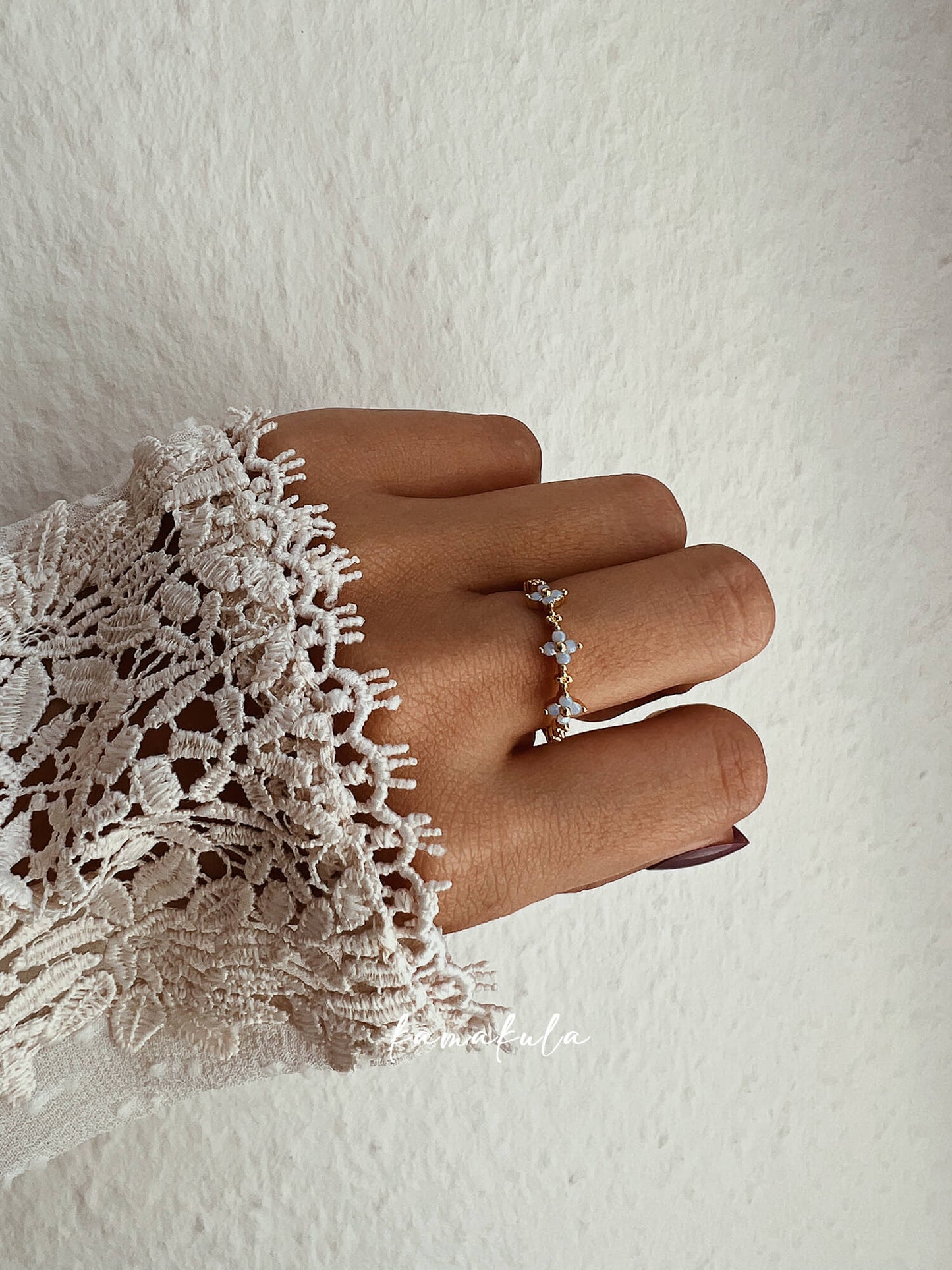 Blue Forget Me Not Ring