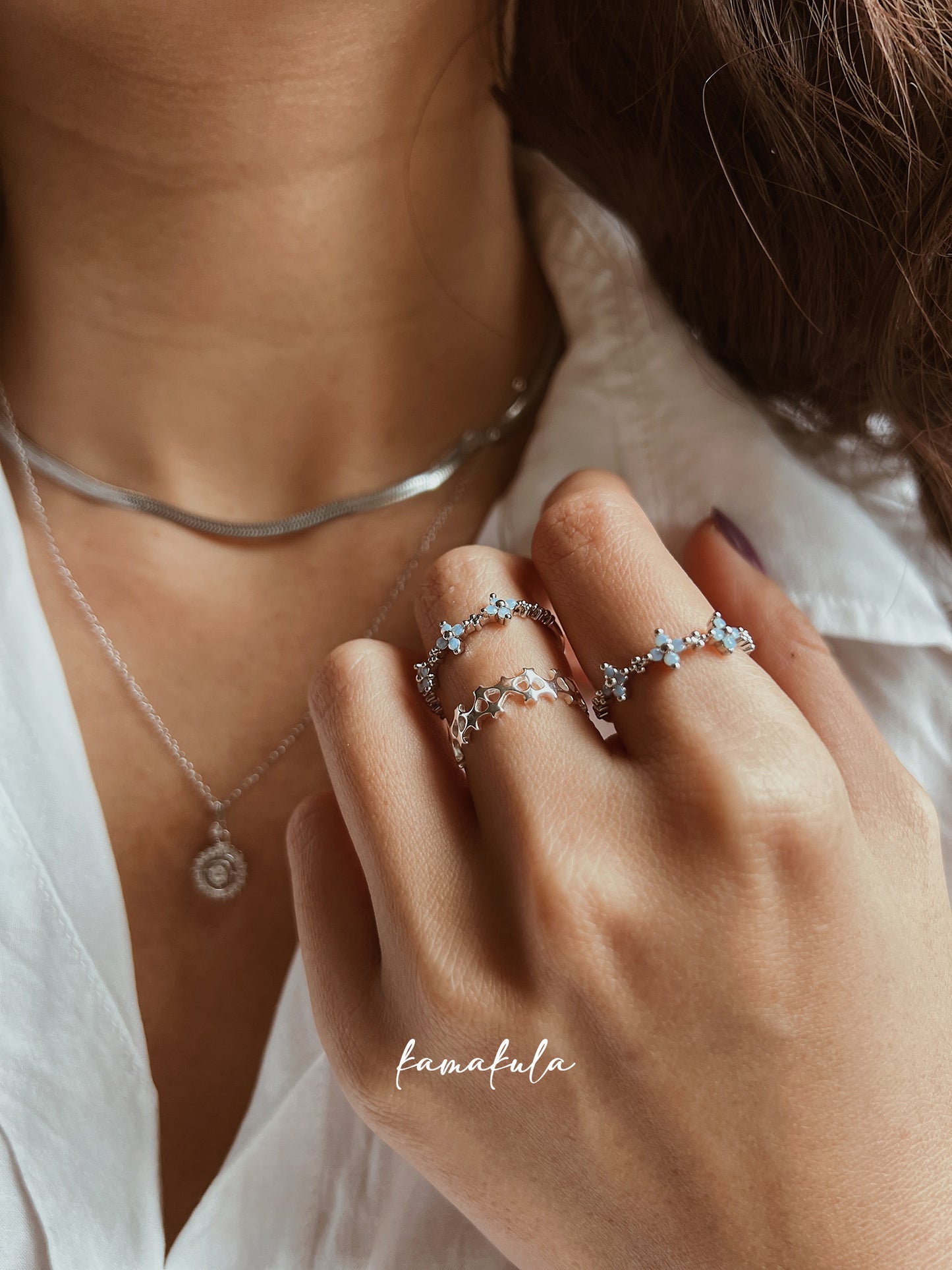 Blue Forget Me Not Ring