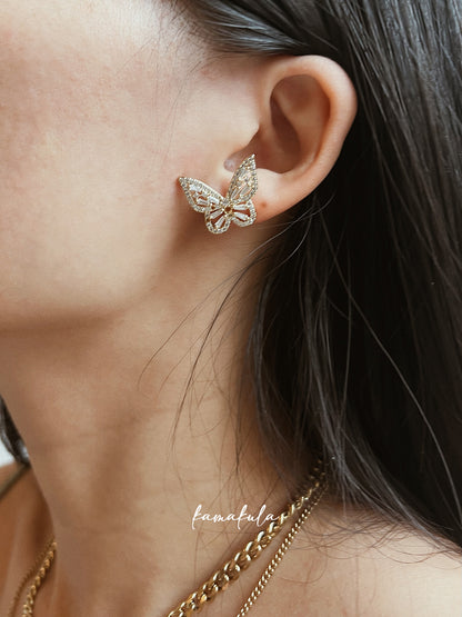 Butterfly Pave Stud Earrings