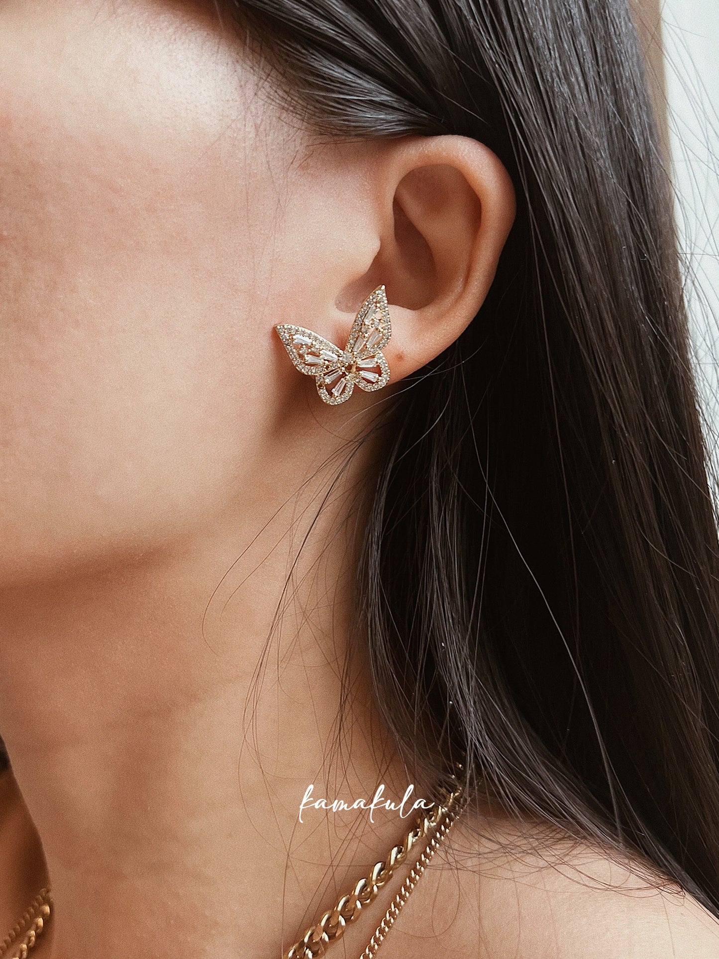 Butterfly Pave Stud Earrings