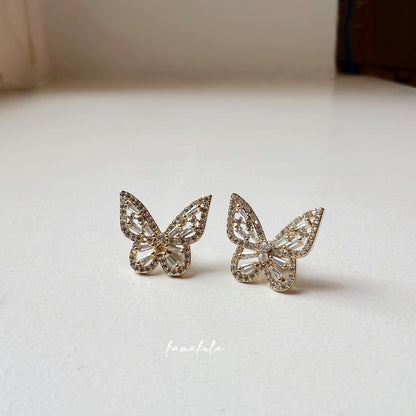 Butterfly Pave Stud Earrings