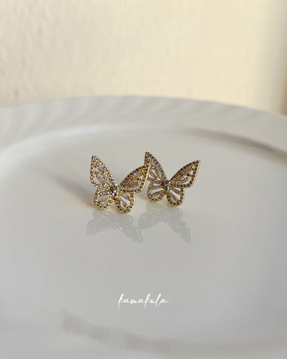 Butterfly Pave Stud Earrings