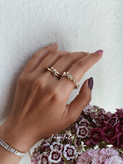 Butterfly Zirconia Open Ring
