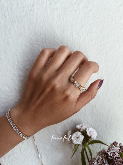 Butterfly Zirconia Open Ring