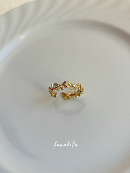 Butterfly Zirconia Open Ring
