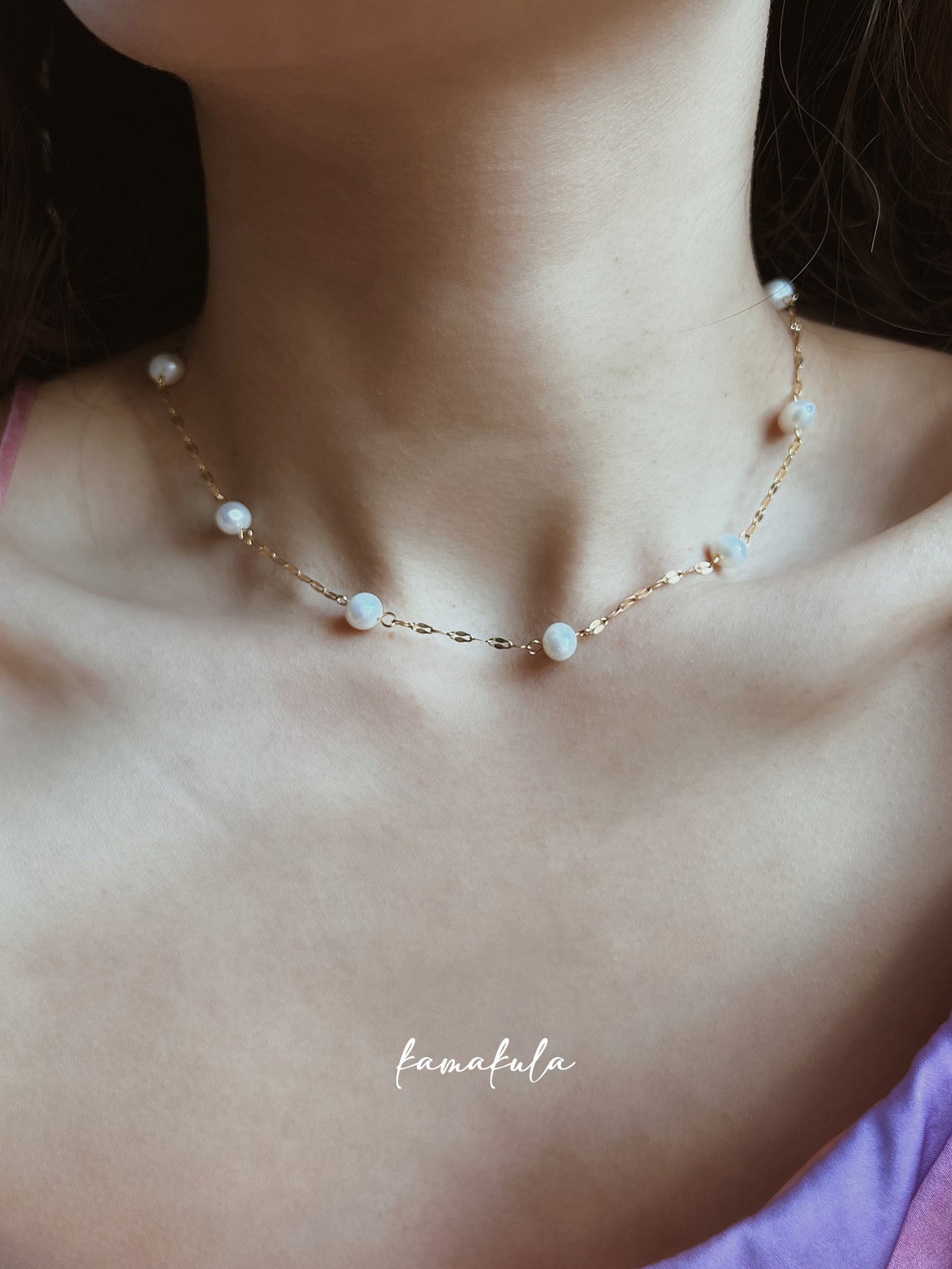 Classic Pearl Station Necklace