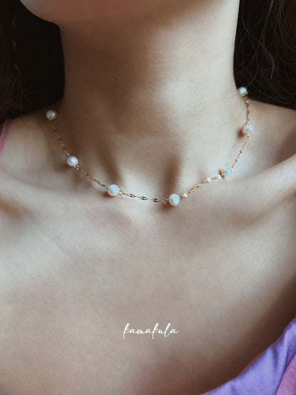 Classic Pearl Station Necklace