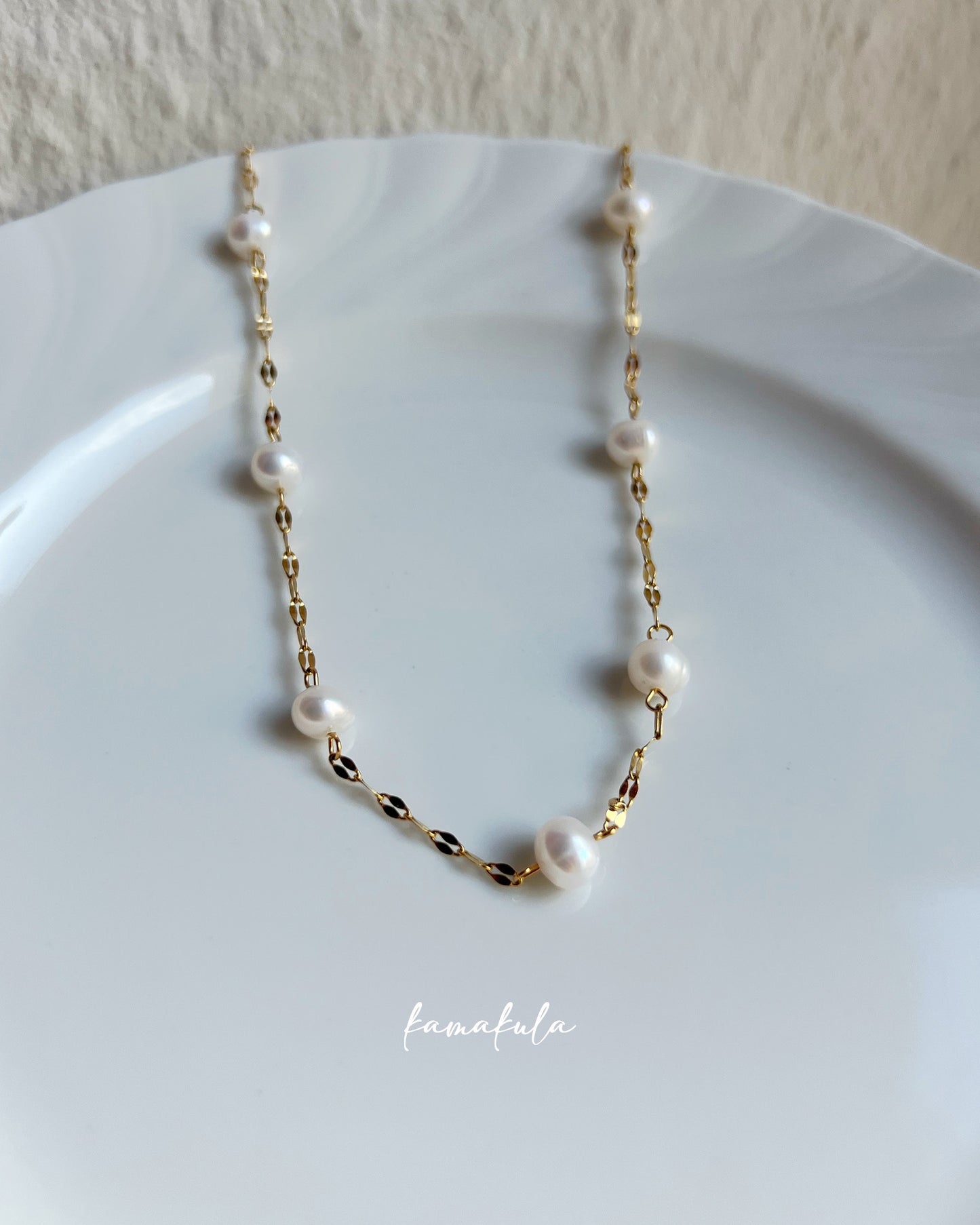 Classic Pearl Station Necklace