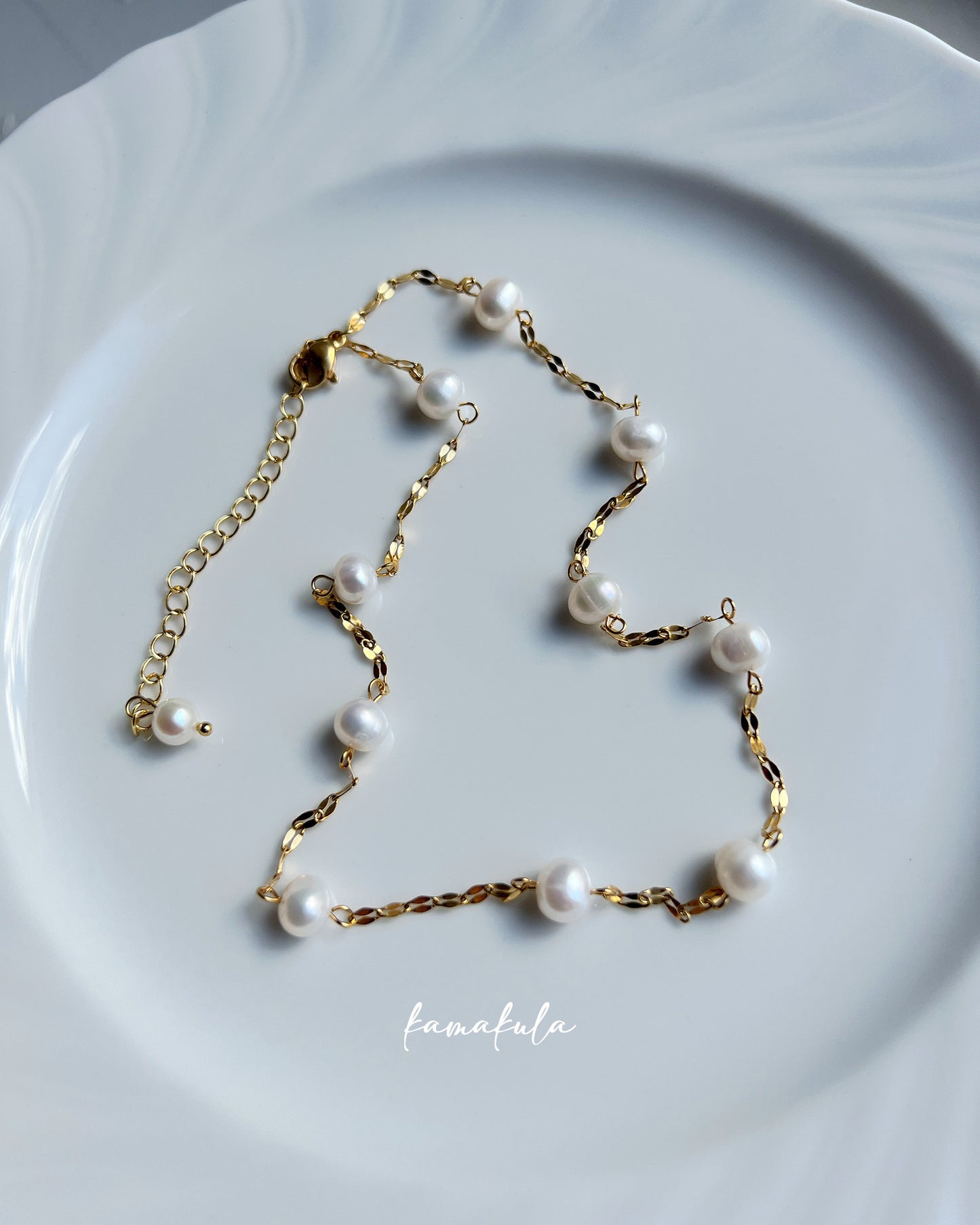 Classic Pearl Station Necklace