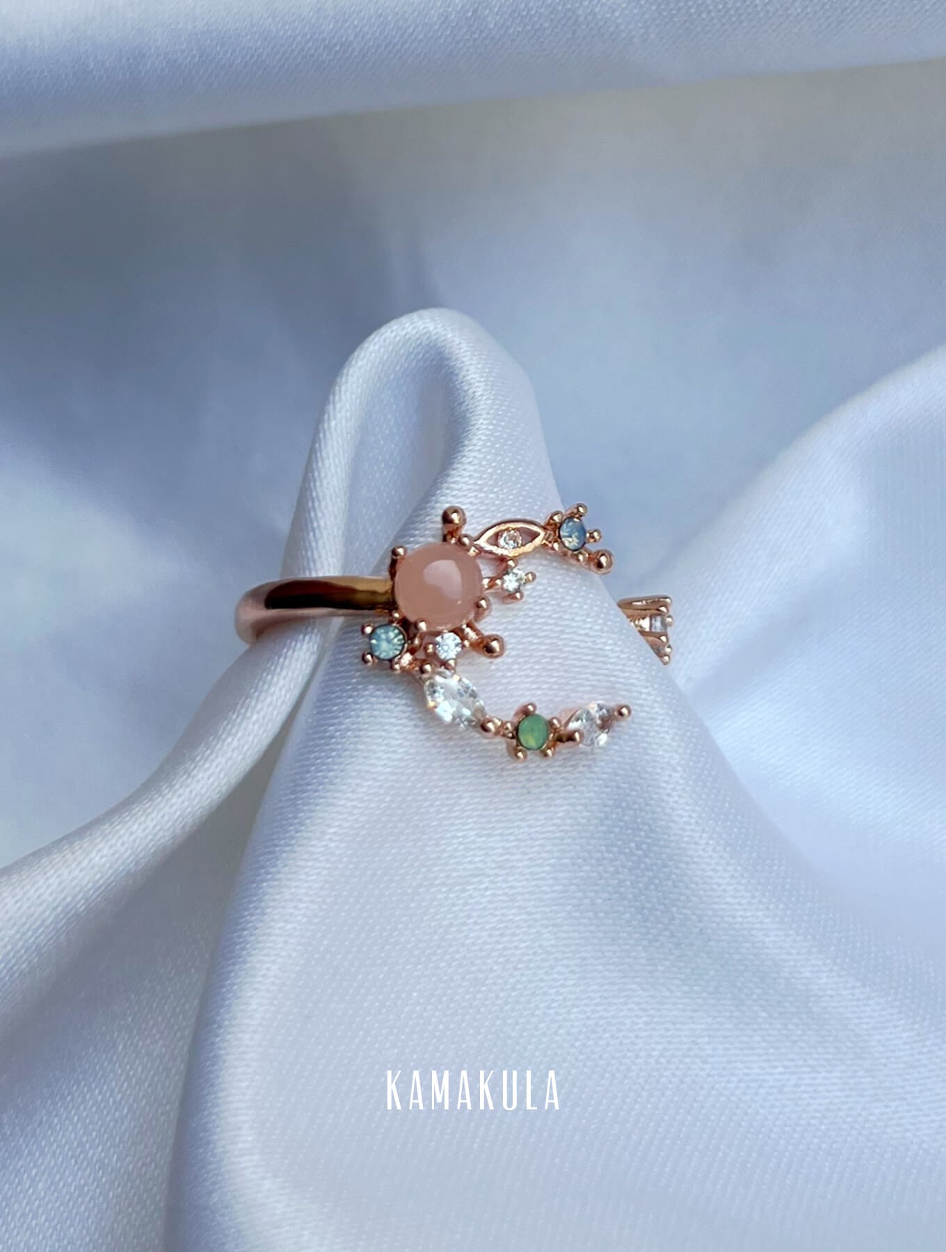 Crystal Moon Gem Ring