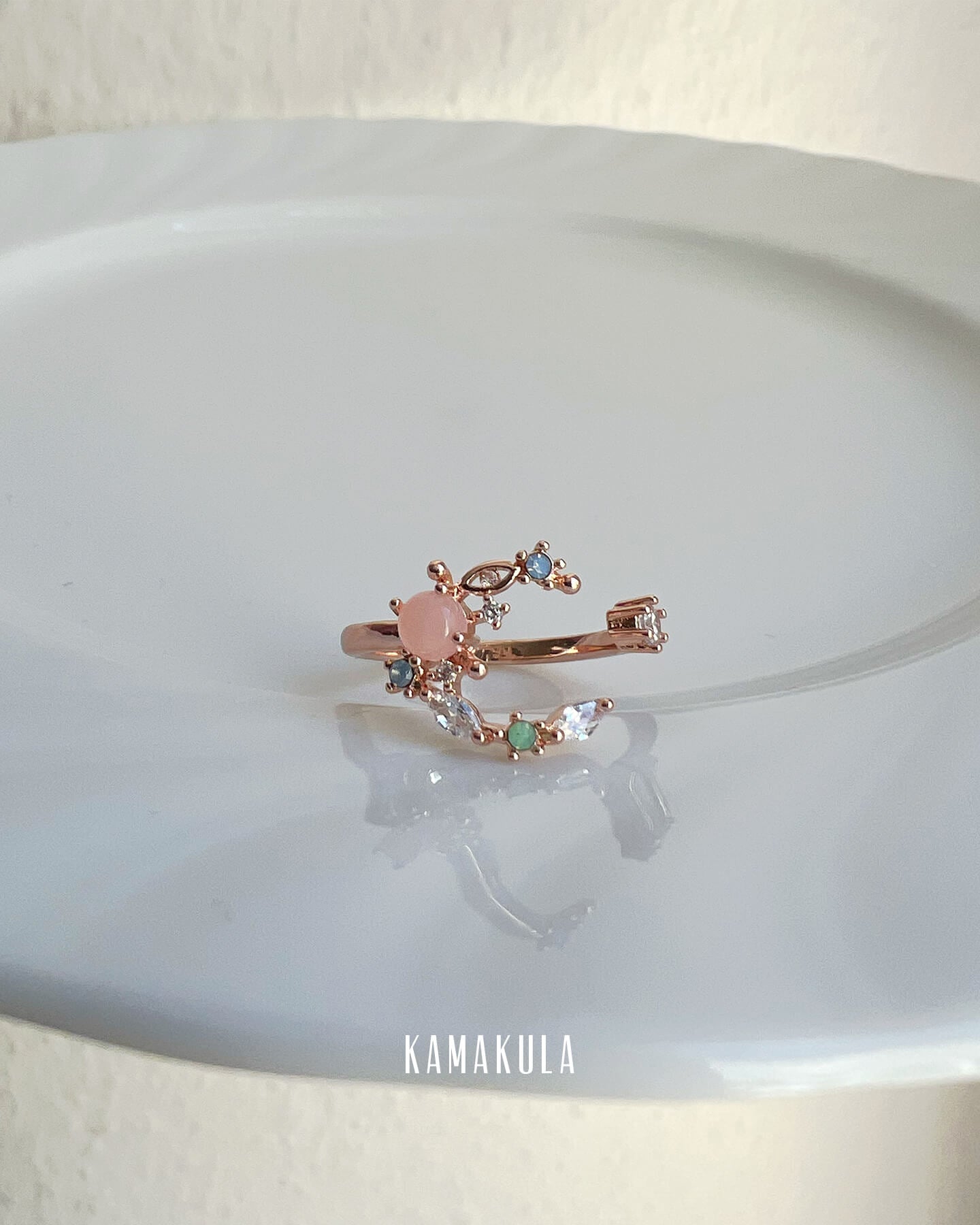 Crystal Moon Gem Ring