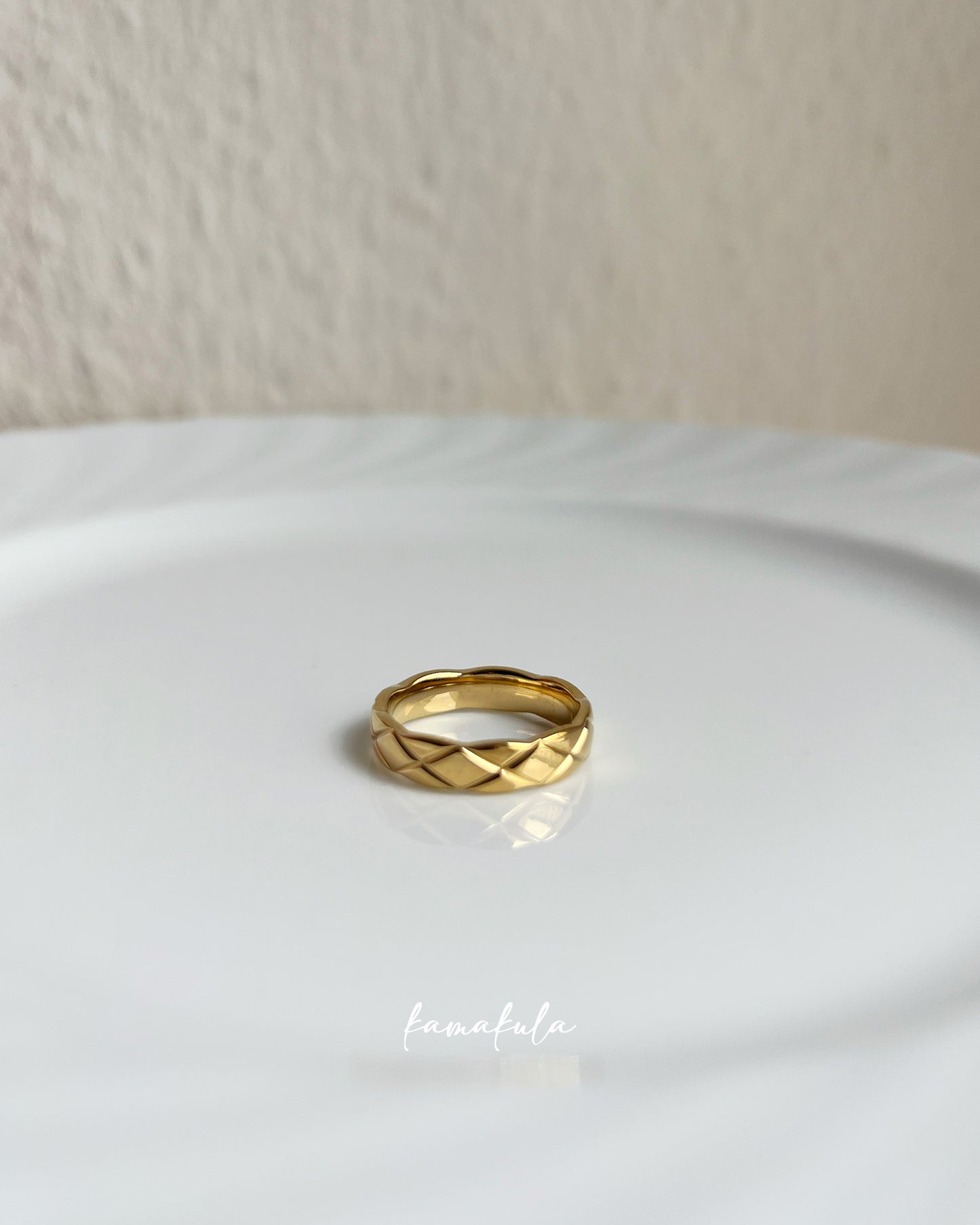 Diamond-Cut Pattern Ring