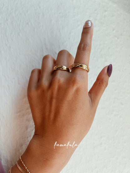 Diamond-Cut Pattern Ring