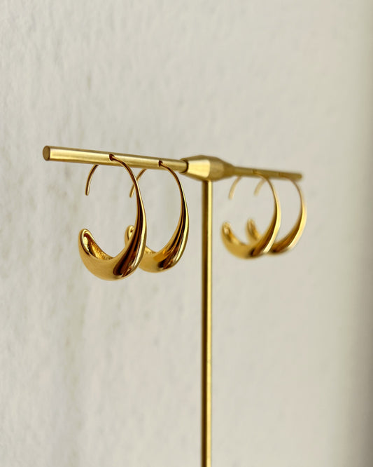 Oval Open Hoop Earrings