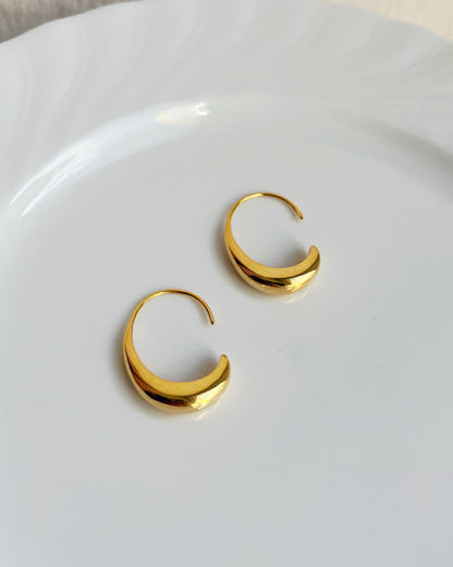 Oval Open Hoop Earrings