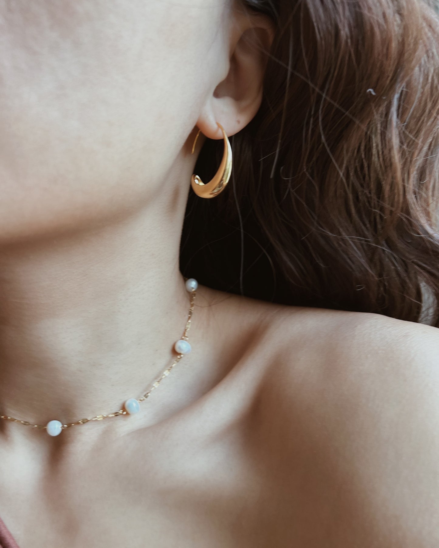 Oval Open Hoop Earrings