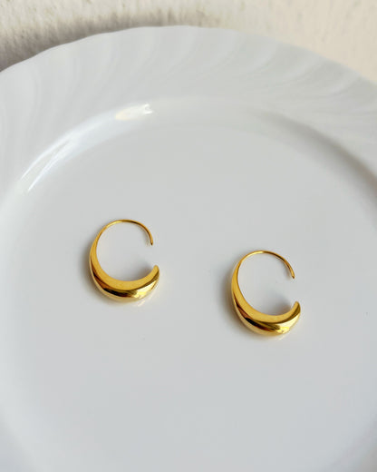 Oval Open Hoop Earrings