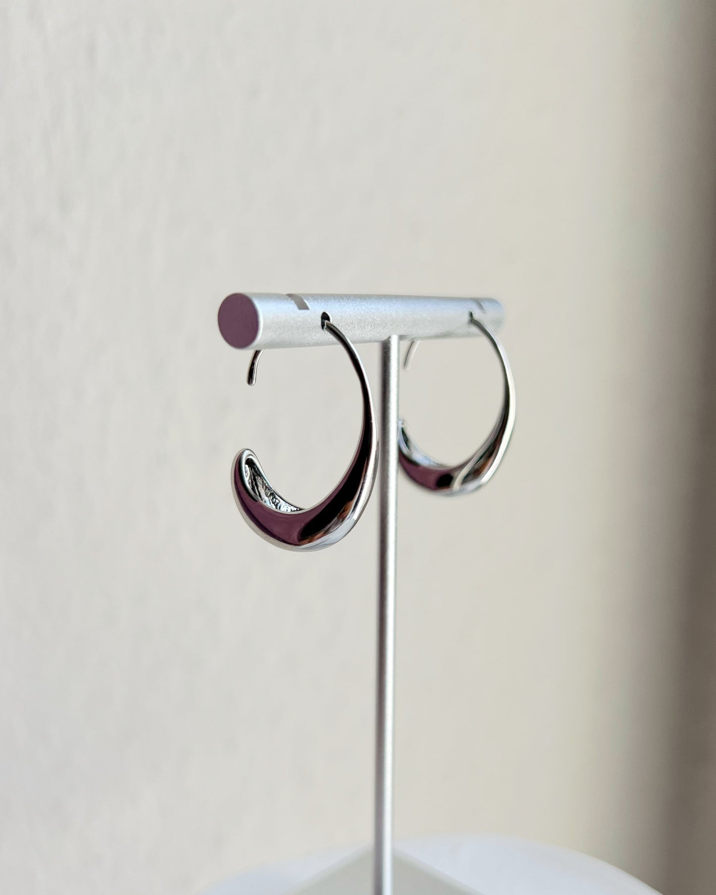 Oval Open Hoop Earrings