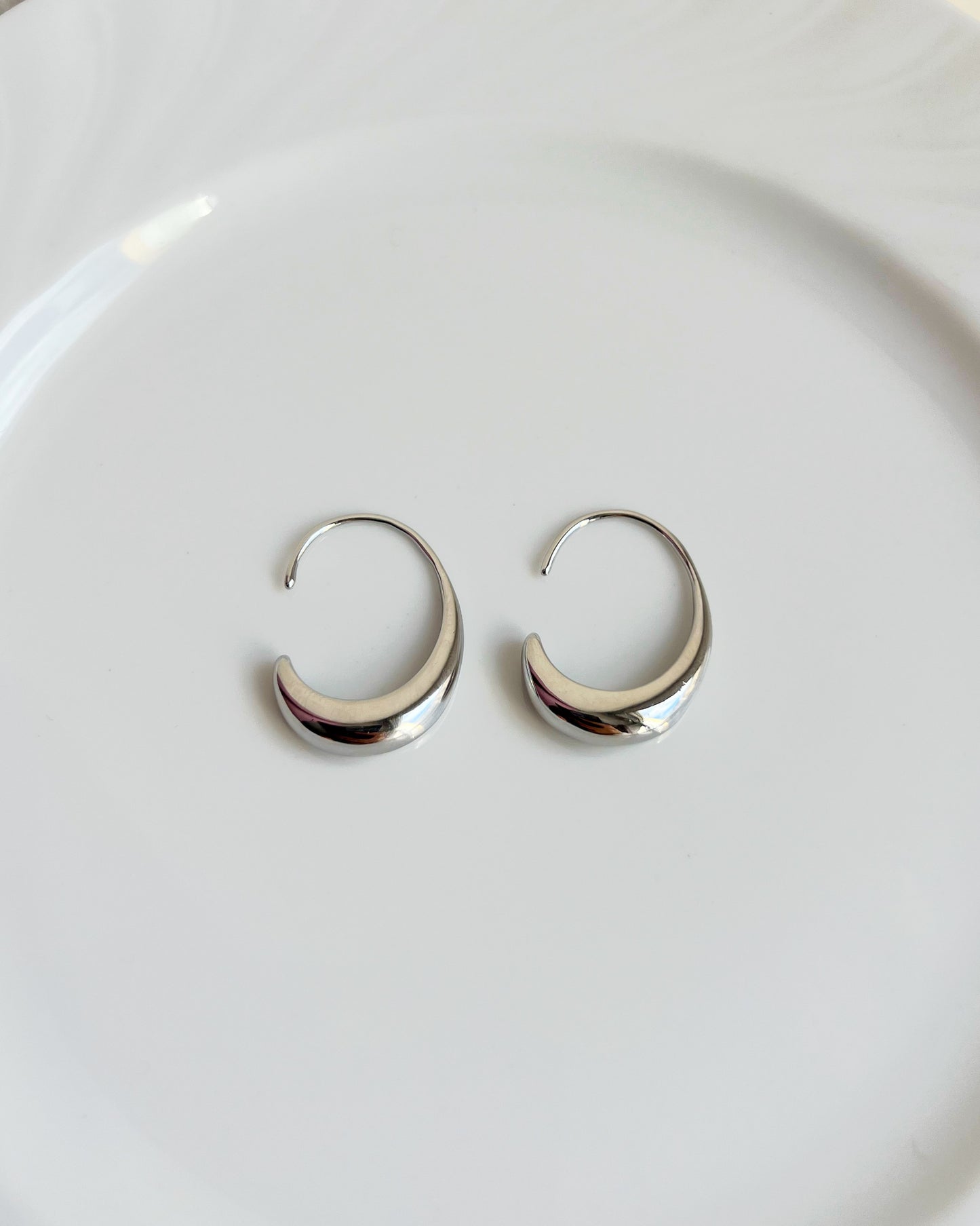 Oval Open Hoop Earrings