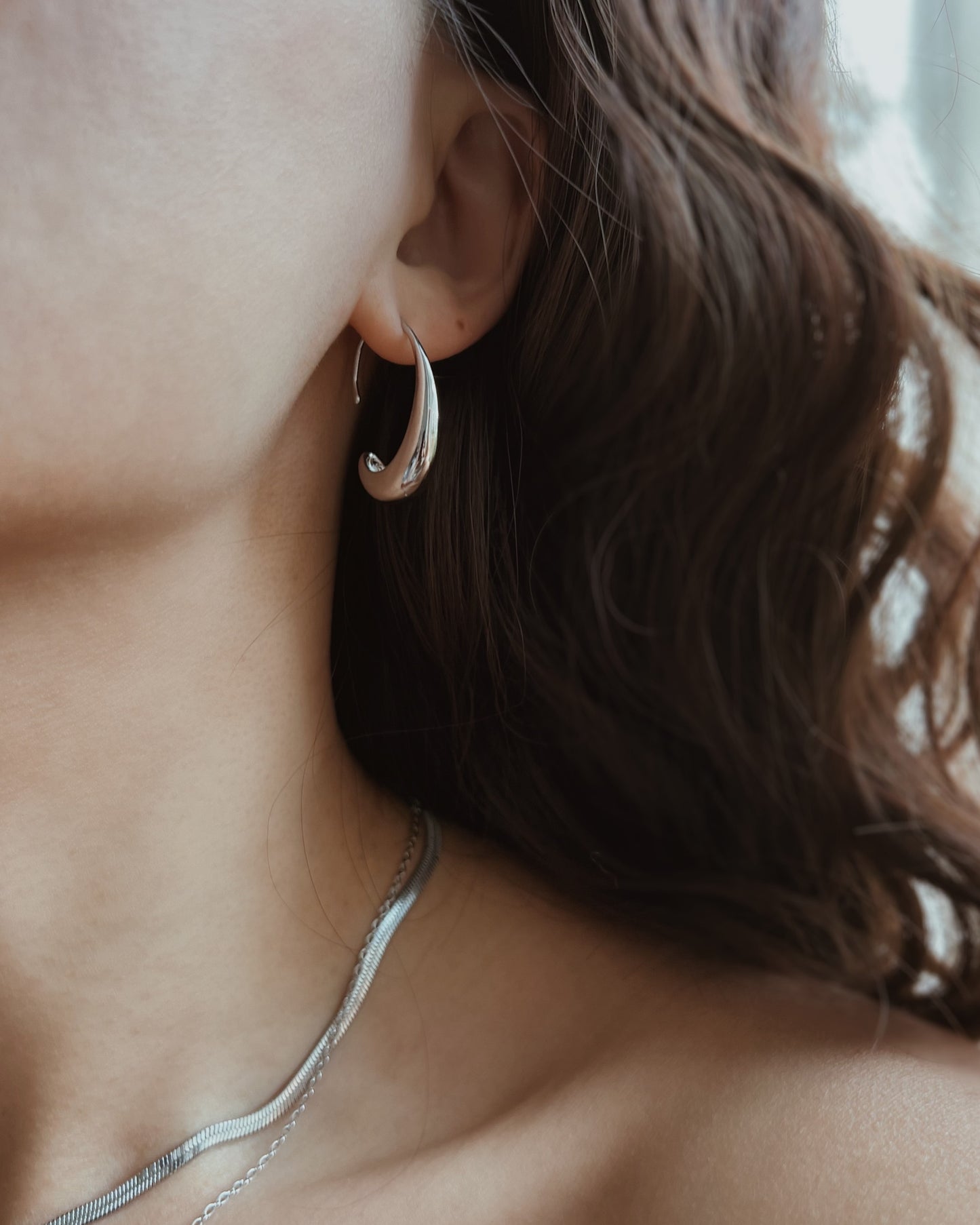 Oval Open Hoop Earrings