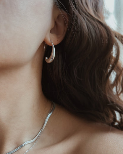 Oval Open Hoop Earrings