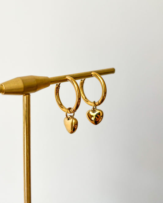 Gold Herz Creolen Wasserdicht