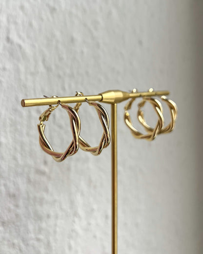 Twisted Spiral Hoop Earrings