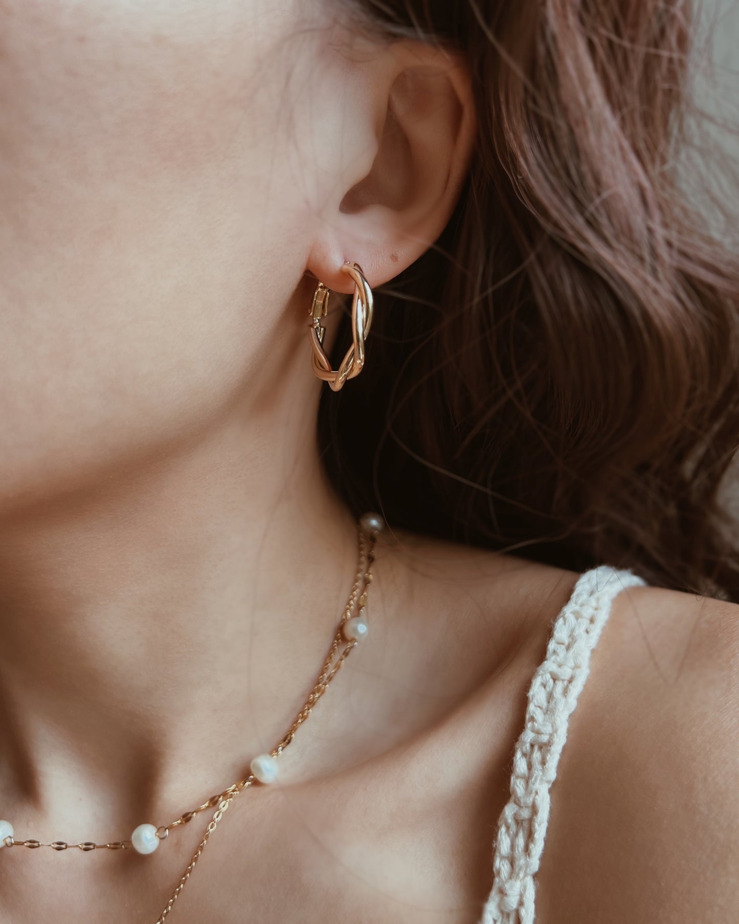 Twisted Spiral Hoop Earrings