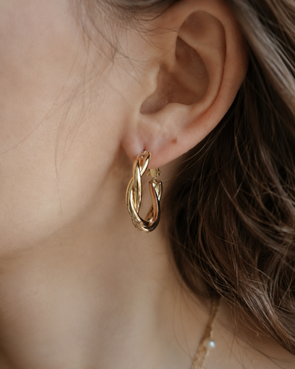 Twisted Spiral Hoop Earrings
