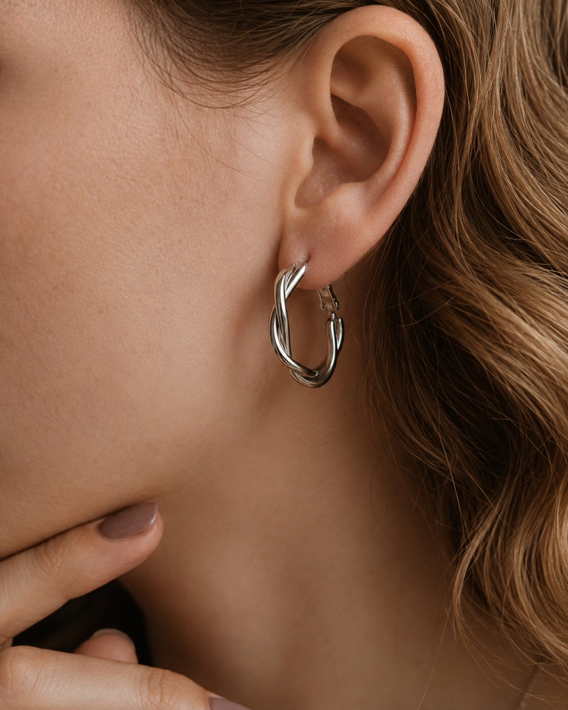 Twisted Spiral Hoop Earrings