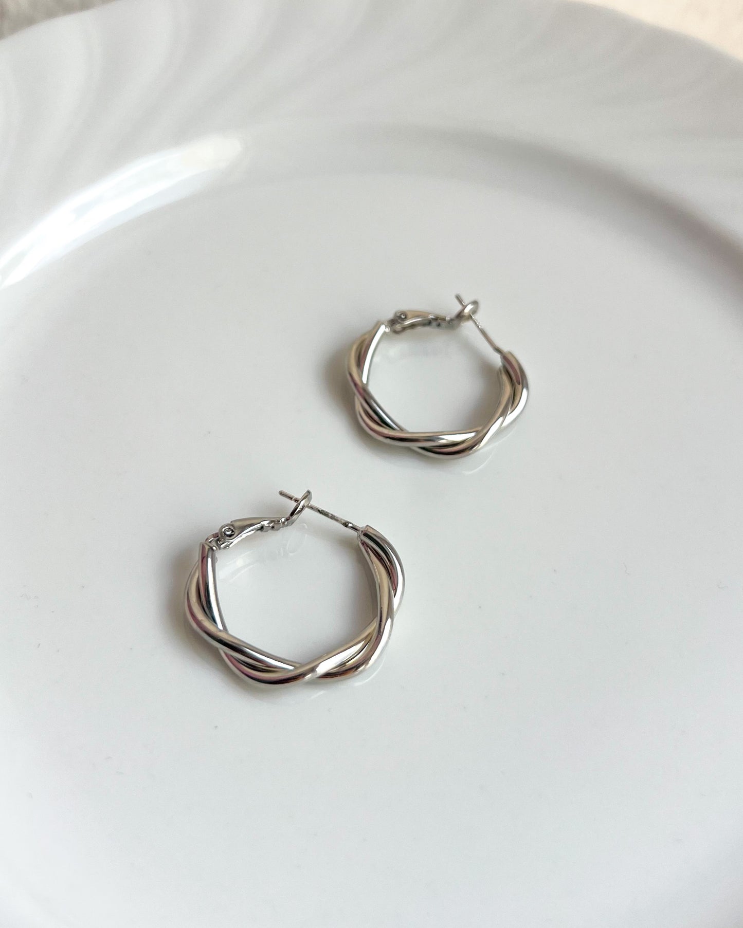 Twisted Spiral Hoop Earrings