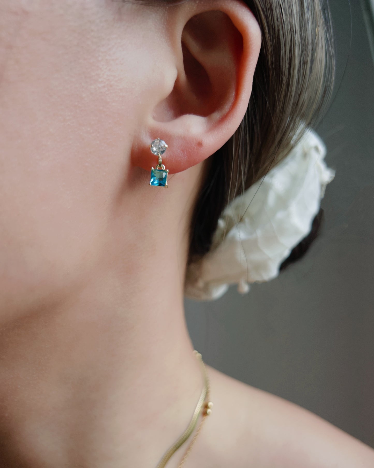 Birthstone Stud Drop Earrings