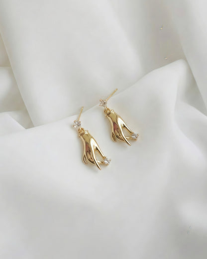 Gesture Hand Drop Earrings