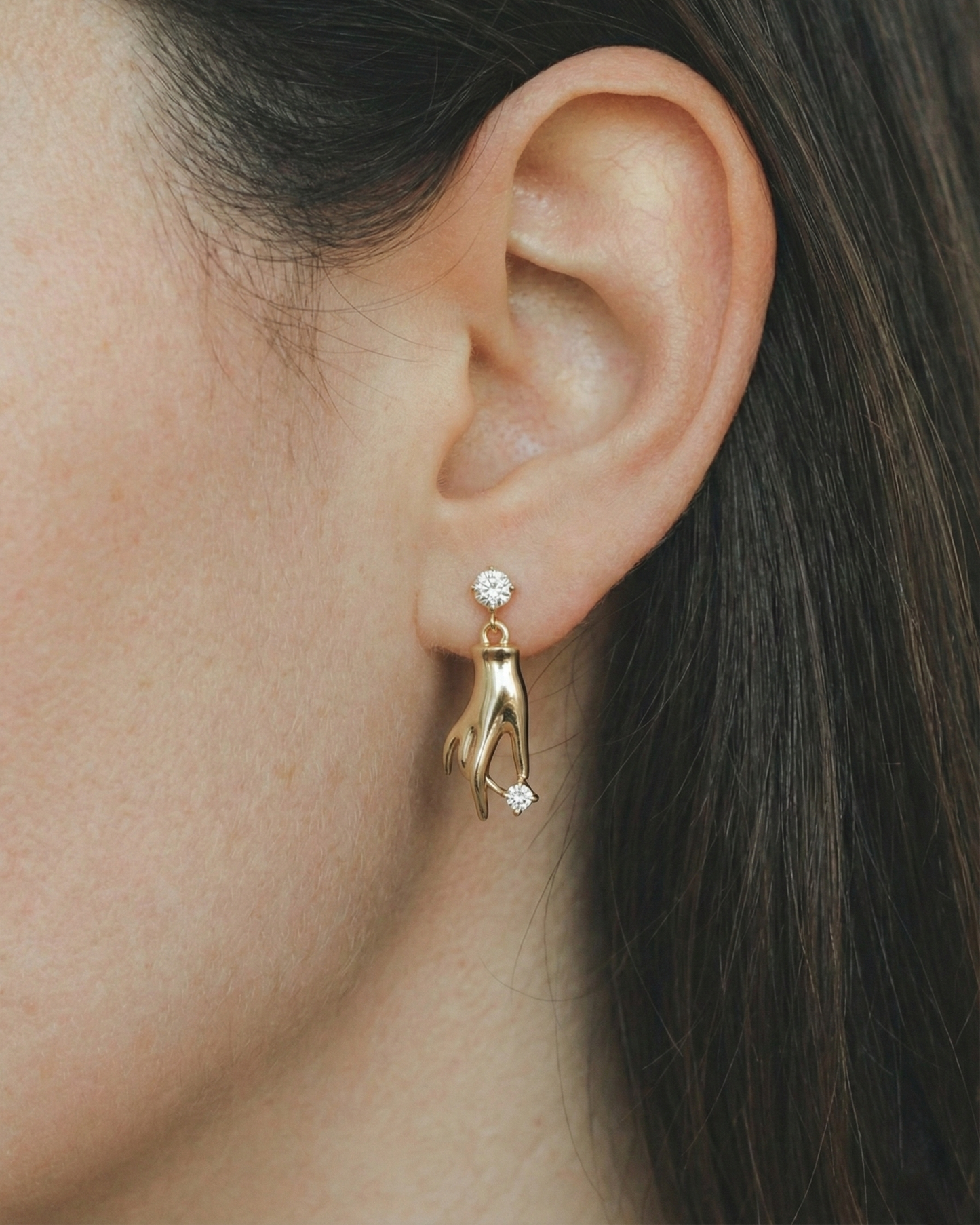 Gesture Hand Drop Earrings
