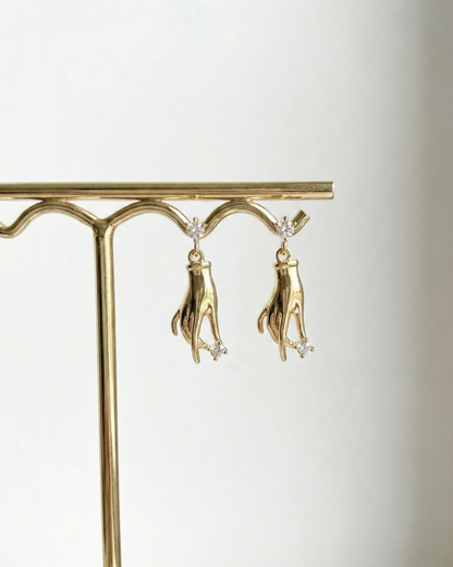 Gesture Hand Drop Earrings