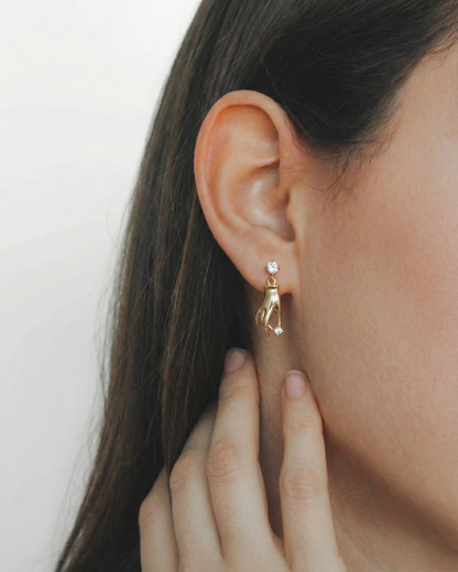 Gesture Hand Drop Earrings