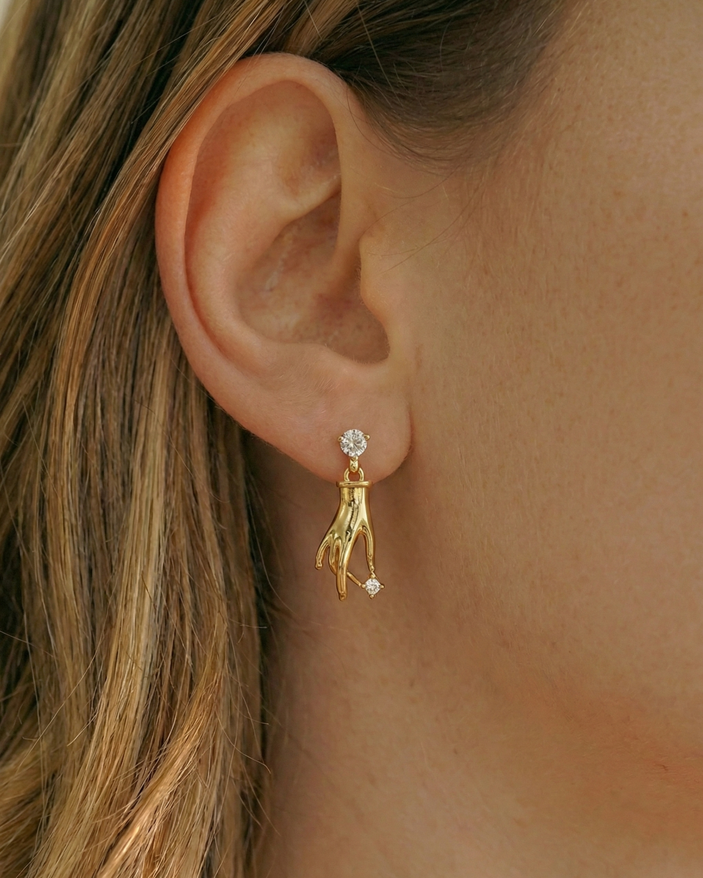 Gesture Hand Drop Earrings