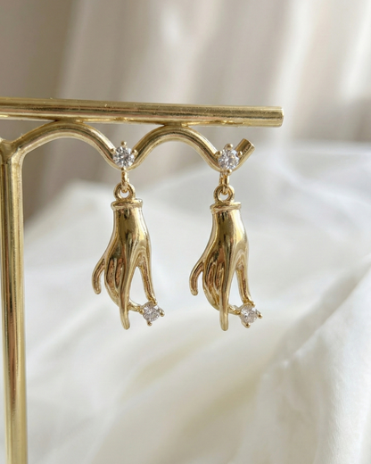 Gesture Hand Drop Earrings