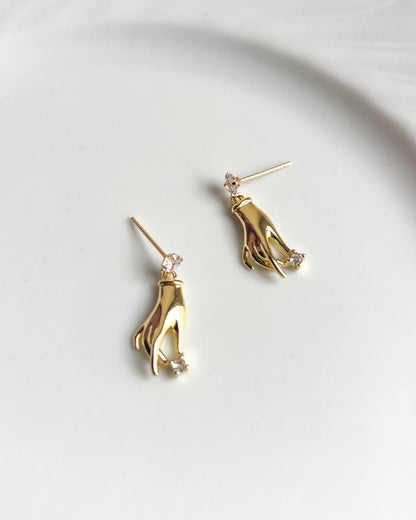 Gesture Hand Drop Earrings