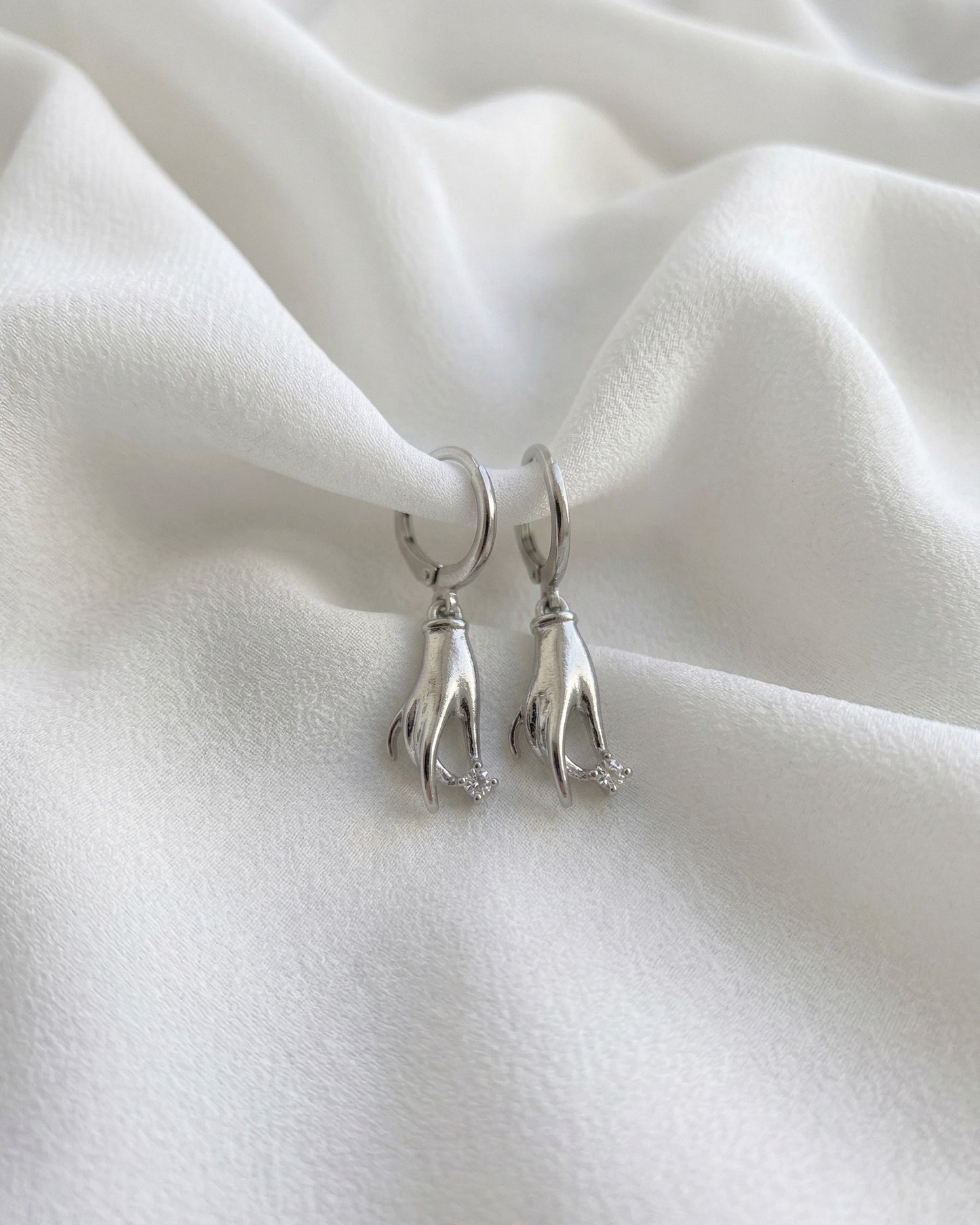 Gesture Hand Drop Earrings