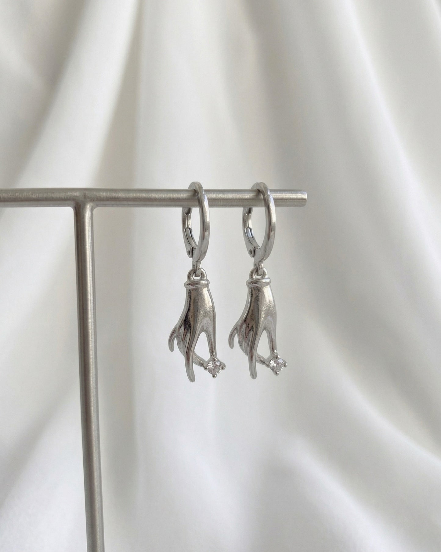 Gesture Hand Drop Earrings