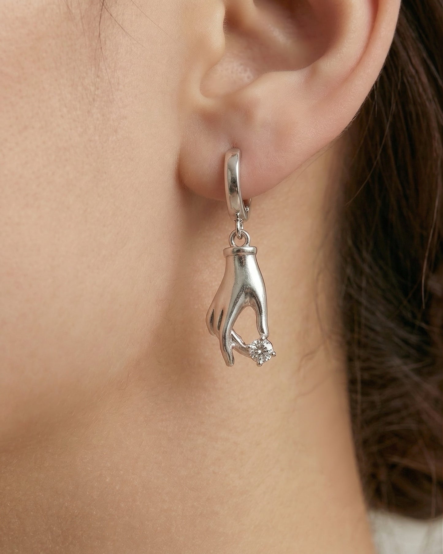 Gesture Hand Drop Earrings