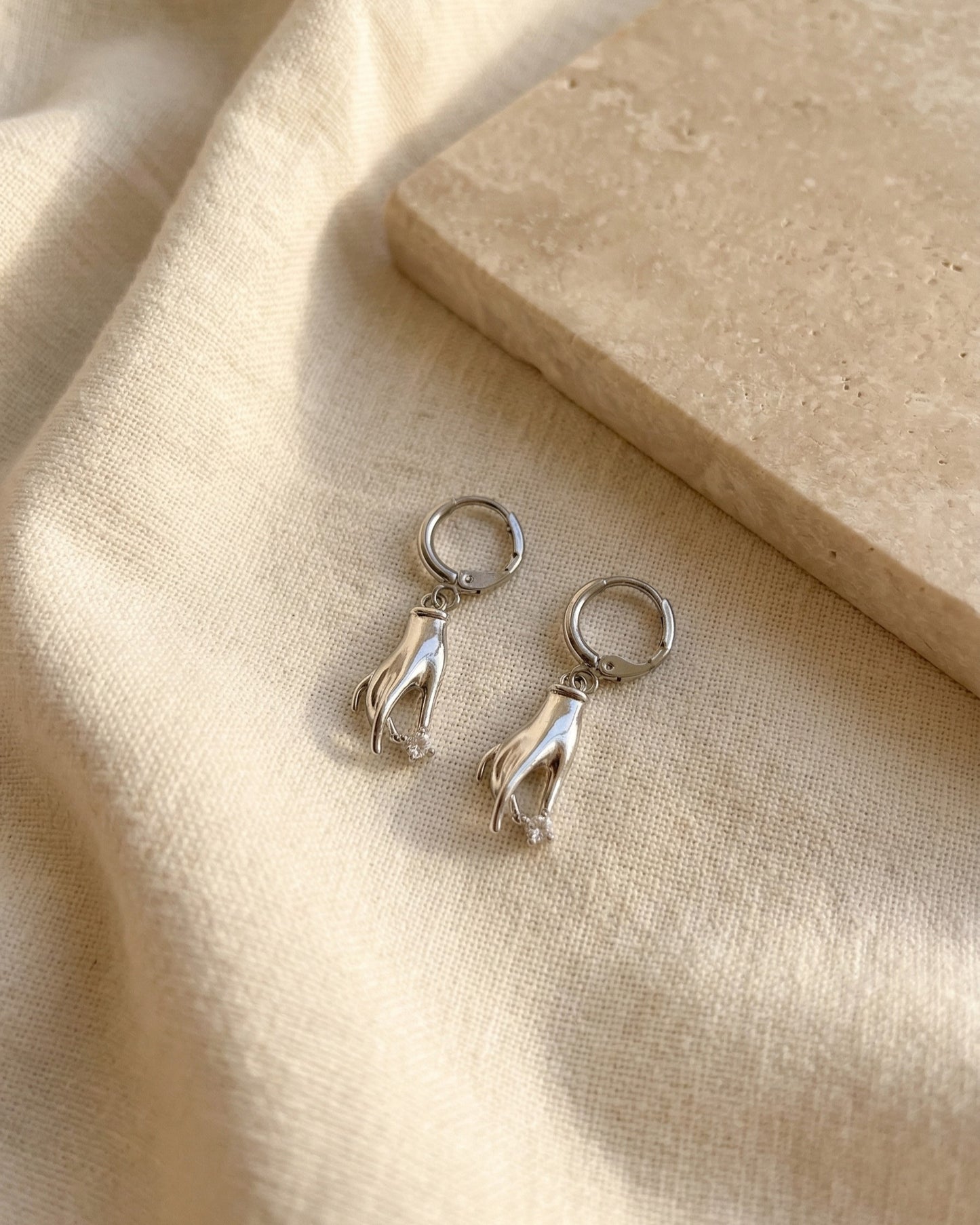 Gesture Hand Drop Earrings