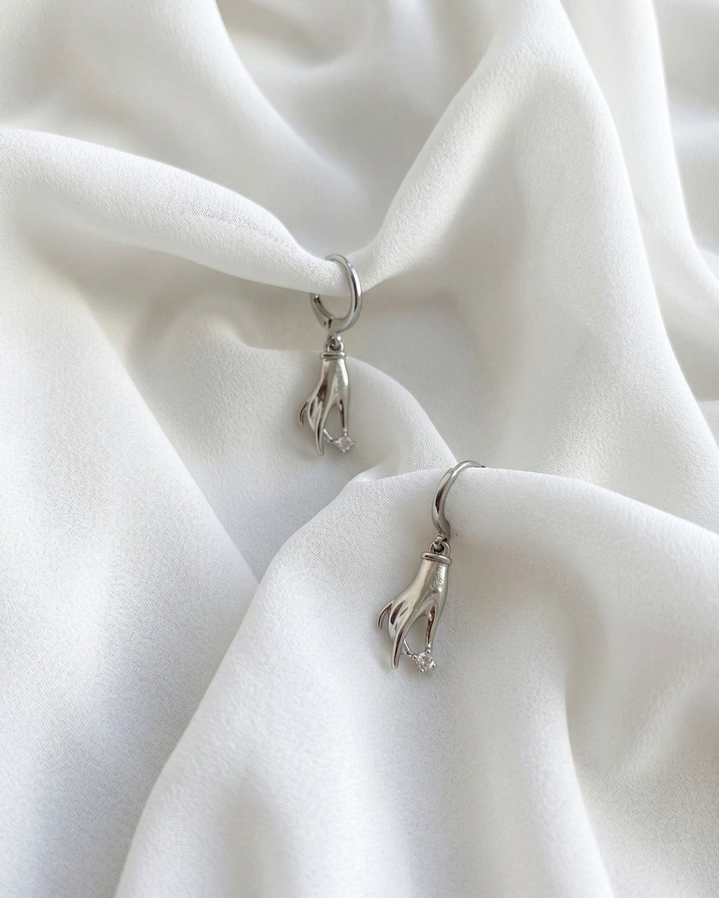 Gesture Hand Drop Earrings