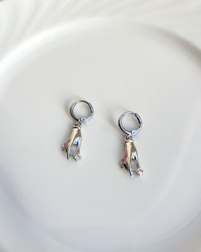 Gesture Hand Drop Earrings